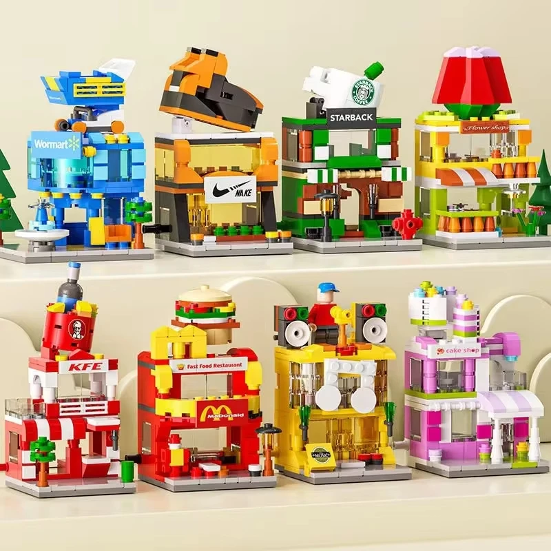 Tile-able Building blocks shops/highstreet Desk toys / Display sets