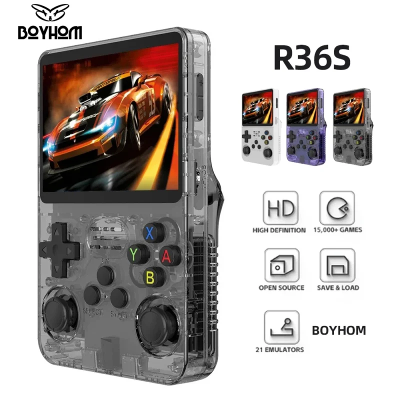 R36S Retro Handheld Video Game Console Linux System 3.5 Inch IPS Screen 64GB / 128GB