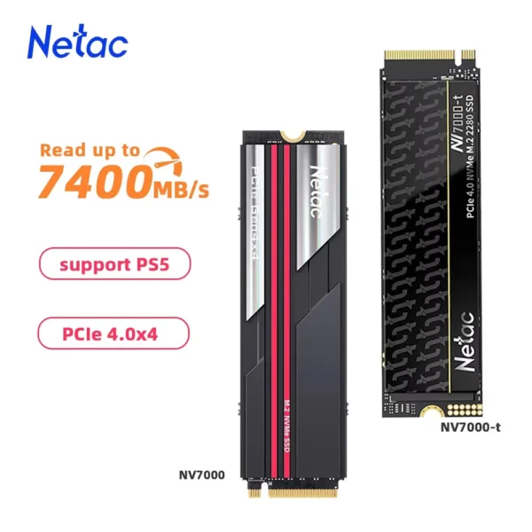 Netac 7400MB/s SSD NVMe M2 2TB 1TB 512GB 4TB Internal Solid State Hard Drive M.2 PCIe 4.0